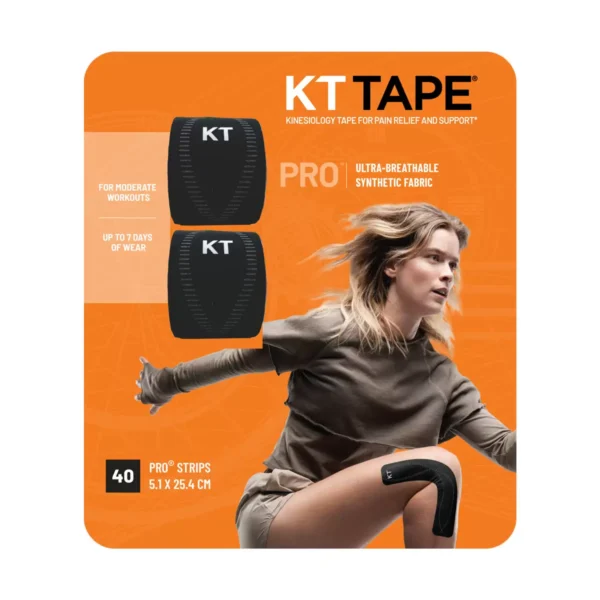 KT Elastic Sports Tape, Black, 2 Pack